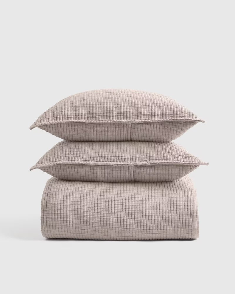 organic ribbed cotton coverlet set color sand queen
