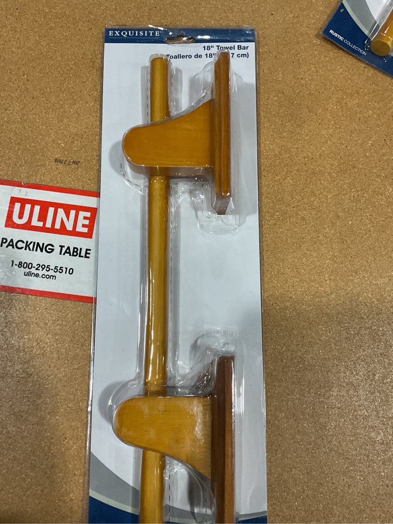 Condition photo showing New/Like New for 165 9860 18" rustic oak towel bar