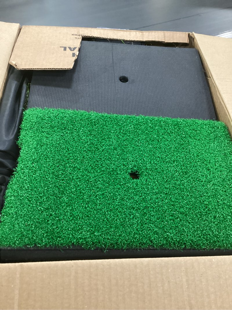 Condition photo showing Good Condition for Golf Net, 10x7FT Golf Practice Net with Tri-Turf Mat for Outdoor Indoor, All-in-One Golf Hitting Aid Nets for Backyard Training Driving Chipping Swing, Gifts for Men/Him/Dad/Golfer 10x7ft Black Oxford Cloth