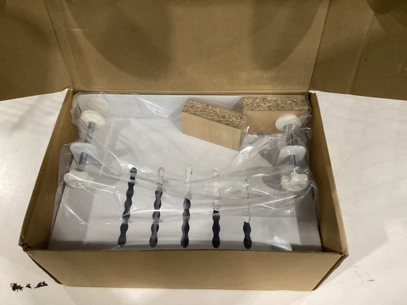 Condition photo showing New/Like New for luketure desk side storage, 2 tier steel side desk organizer, no drill laptop holder, clamp on laptop mount with pen holder, fits flat edge tables 0.3" to 2.8" (white, l(2 tier)) l(2 tier) white