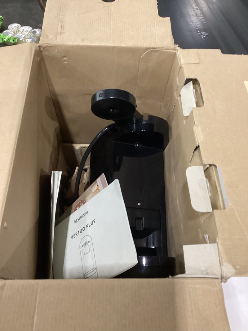 Condition photo showing As Is for nespresso vertuo plus deluxe coffee and espresso maker by breville, black