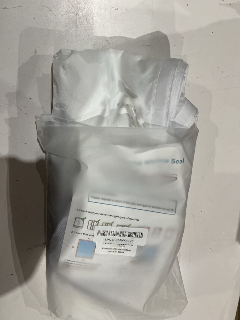 Condition photo showing As Is for ikstar portable ac window seal kit 400cm/157 for casement, crank-out & skylight windows, no-drill window vent kit with adjustable zipper, fits single & dual hose portable air conditioners 157 inch