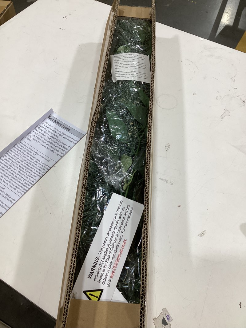 Condition photo showing New/Like New for 6' Artificial Garland (Eucalyptus and Pine with White Berries, 6) Eucalyptus and Pine with White Berries 6