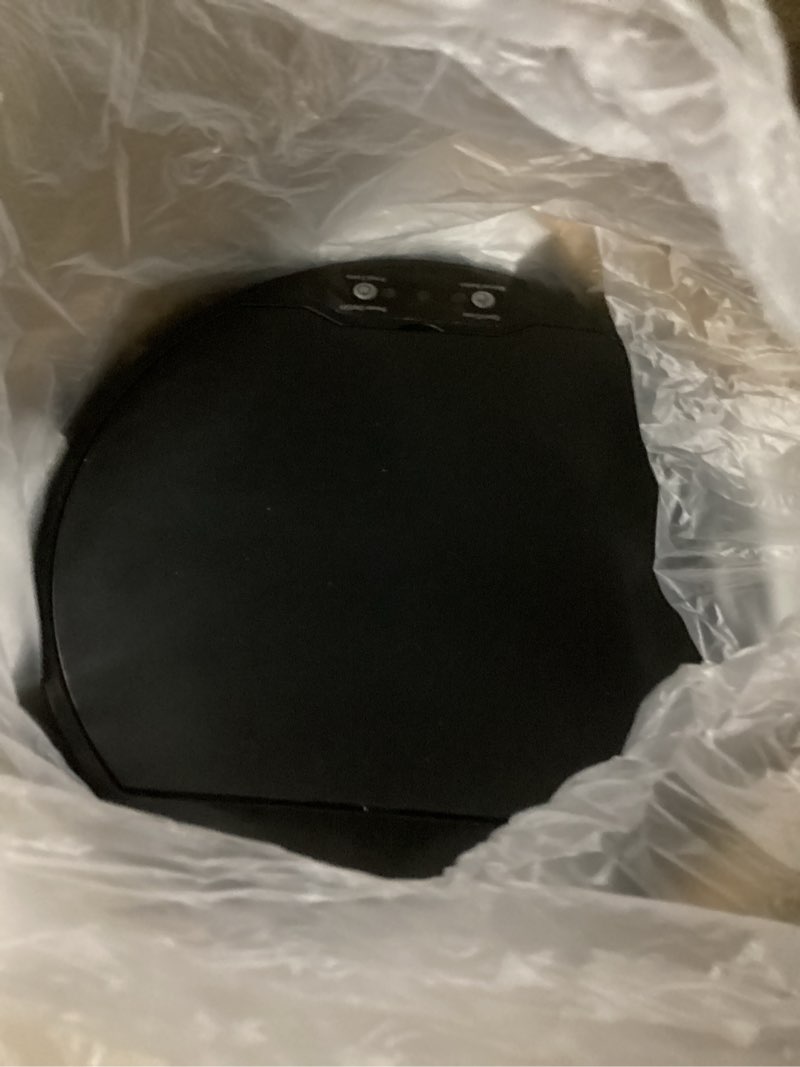 Condition photo showing As Is for Bathroom Trash Can with Lid 2.6 Gallon Stainless Steel TrashCans Automatic Bathroom Garbage Can for Bedroom, Kitchen, Office Black 1Pack