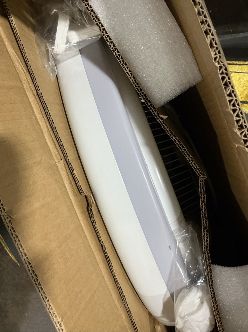 Condition photo showing As Is for 24" Bladeless Ceiling Fans with RGB Light, Low Profile Ceiling Fan with Light, Smart Modern Ceiling Fan with App/Remote/Voice Control, 3 Dimmable LED Light for Bedroom, Living Room White White & RGBCW