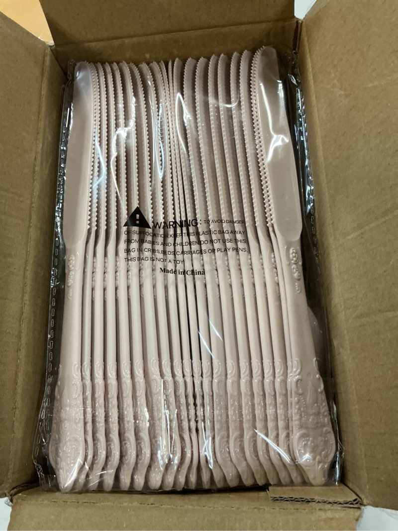Condition photo showing New/Like New for wdf 120 pieces heavy duty pink plastic cutlery set - disposable utensils - disposable flatware includes 40 forks, 40 spoons, 40 knives for party baby shower wedding spring pink 120