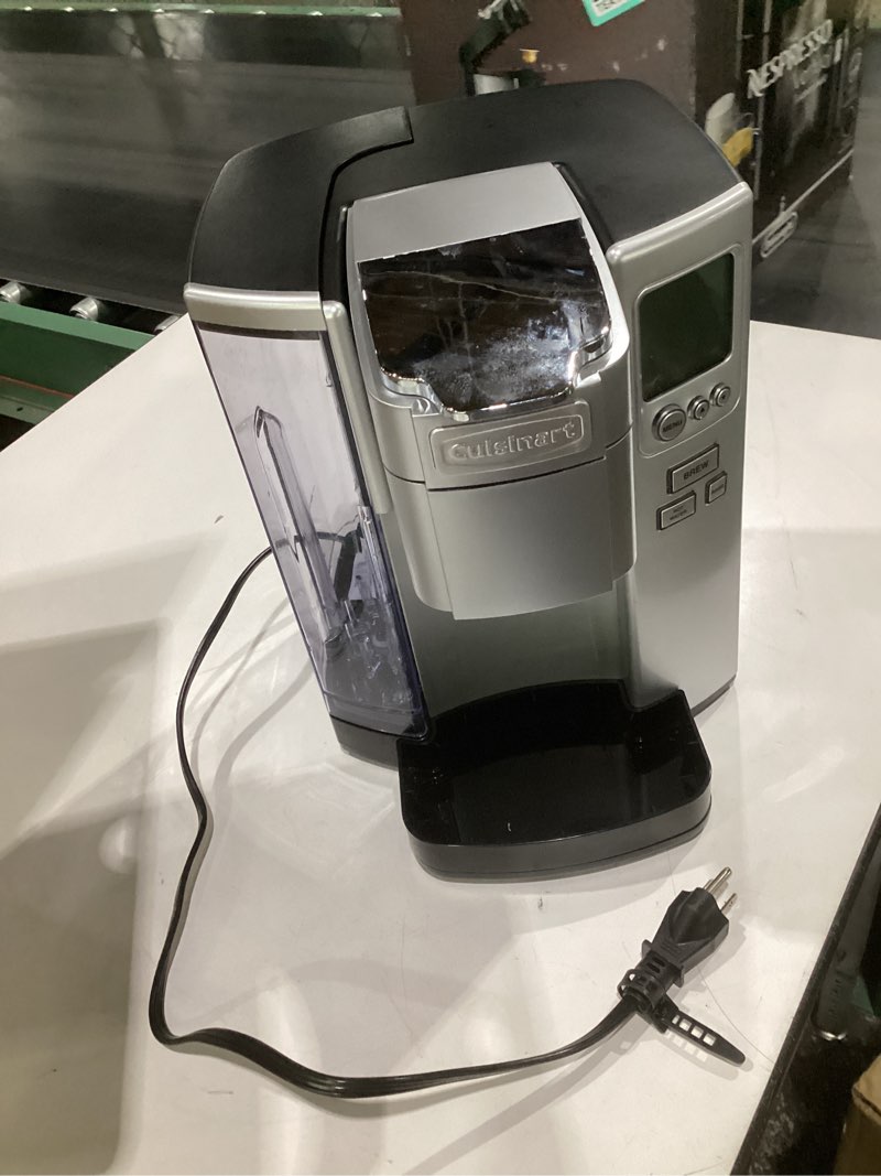 Condition photo showing Good Condition for (used, not tested)cuisinart coffee maker, single serve 72-ounce reservoir pod coffee machine, programmable brewing & hot water dispenser, 3 cup-size settings, stainless steel, ss-10p1, silver