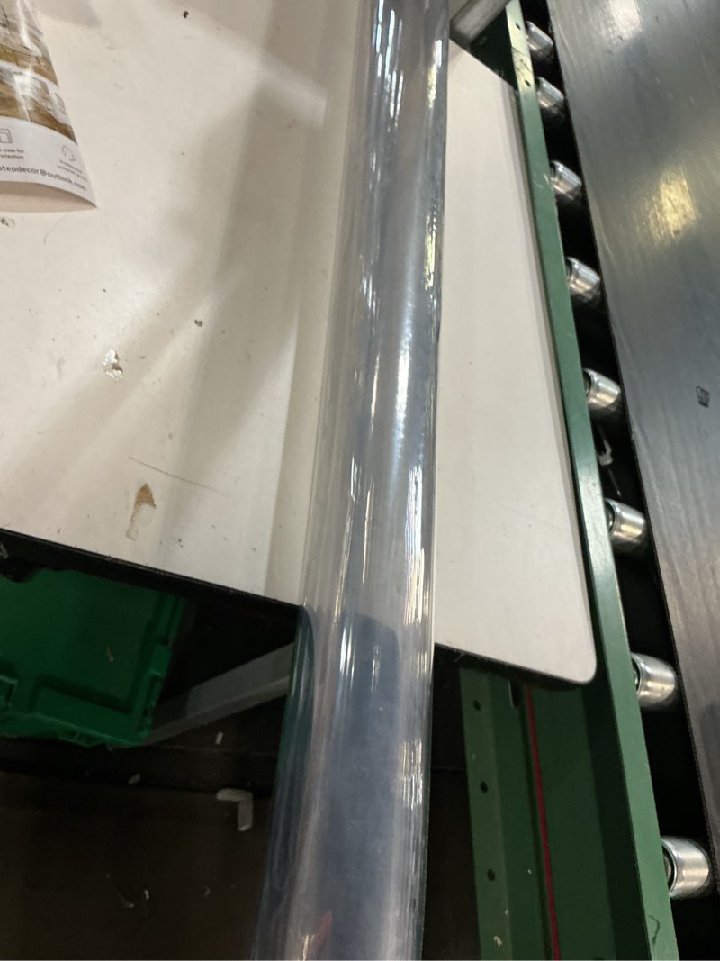 Condition photo showing As Is for (unknown  size)clear table cover protector  thick clear desk mat, plastic table cover, transparent desk cover, desk protector mat for desktop, writing desk clear