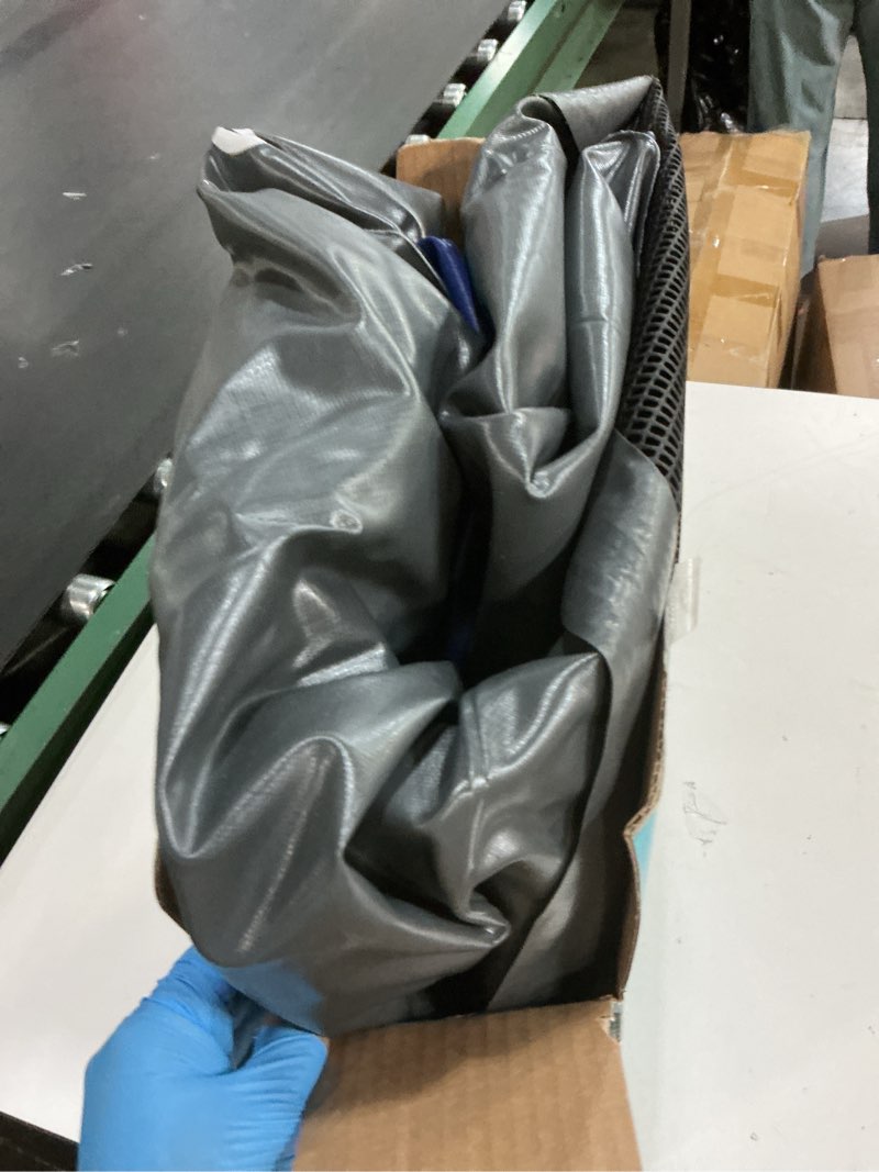 Condition photo showing As Is for INTEX 58825EP River Run 1 Inflatable Floating Lounge: Comfortable Backrest – Built-in Cup Holders – Durable Grab Handles – All Around Grab Rope – 220lb Weight Capacity– Blue River Run 1 Blue