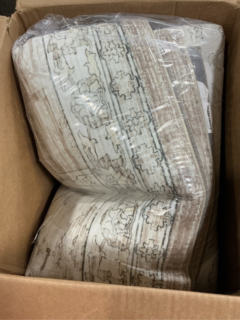 Condition photo showing New/Like New for HUGEAR Machine Washable Area Rugs 8x10 Vintage Orange Large Living Room Bedroom Rug Neutral Style Non Slip Stain Resistant Low Pile Throw Carpet for Home Retro Aesthetic Modern Decor Vintage | Orange 8' x 10' (Rectangular)