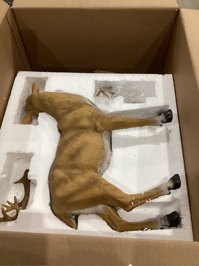 Condition photo showing Good Condition for jhvyf adorable deer statue decor for garden yard buck & doe lying outdoor sculptures for home decor 312