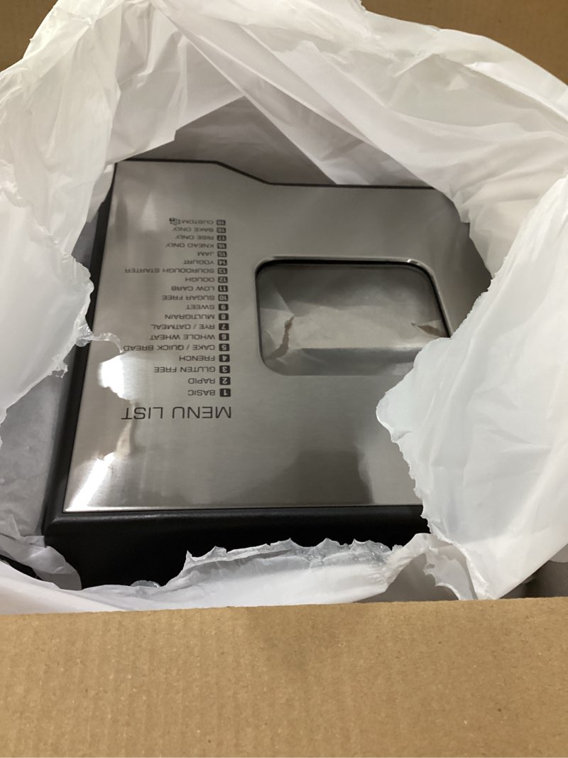 Condition photo showing New/Like New for Bread Maker Machine with Ceramic Nonstick Pan, 19 Menus, 2 Pound Stainless Steel Breadmaker with Glass Touch Panel, Gluten Free, Sourdough Starter, Custom Setting, 3 Loaf Sizes & Crust Colors Stainless Steel & Glass Touch Panel 19 Settings, 3 Loaf Size, 3 Crust Color