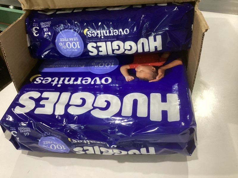Condition photo showing Good Condition for huggies size 3 overnites baby diapers: overnight diapers, size 3 (16-28 lbs), 132 ct (2 packs of 66), packaging may vary size 3 132