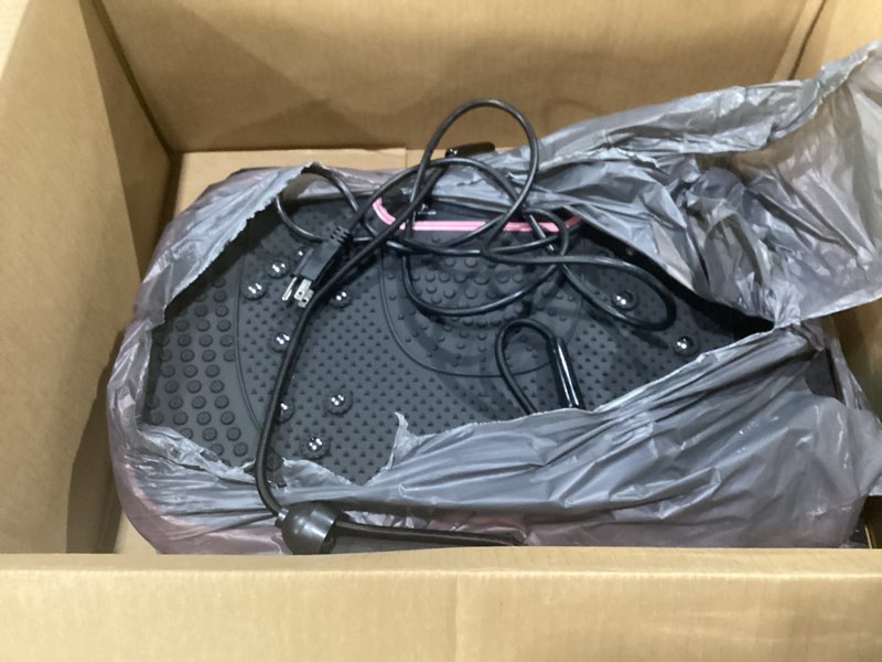 Condition photo showing Good Condition for axv vibration plate fitness platform exercise machine vibrating shaking full body shaker workout vibrate stand shake board sport for weight loss fat burner for gym home office slim.pink