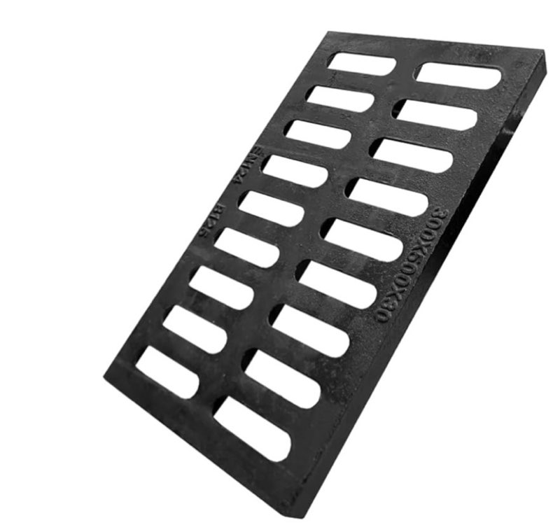 Natotela Cast Iron Drain Grate and Frame-20x12 in. Durable Ductile Iron Catch Basin Drain Grate with