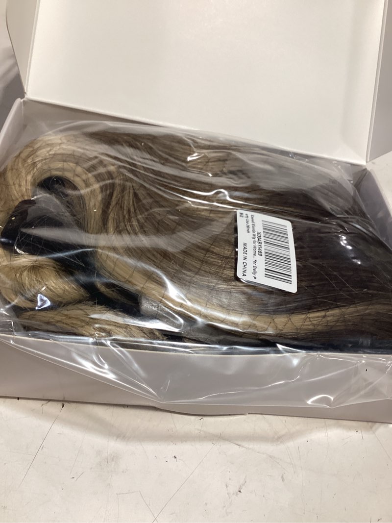 Condition photo showing Good Condition for eawwii ombre blonde wig for women long wavy 4x1 lace natural hairline glueless for beginners middle part synthetic for daily party use 26inch 26 inch ombre blonde