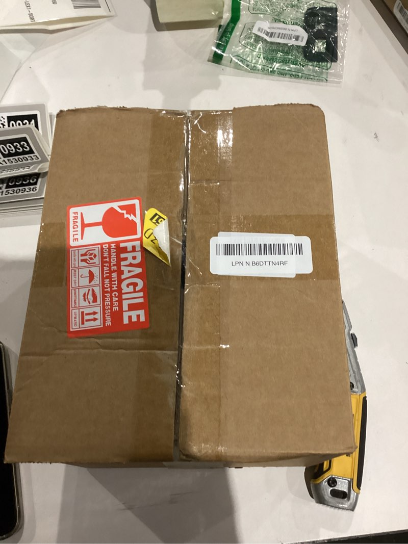 Condition photo showing As Is for Kitchen Utensil Holder,White Ceramic Silverware Caddy With Golden Metal Frame Chic & Modern Kitchen Cooking M White gold