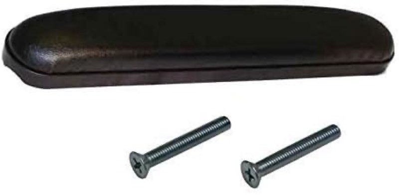 desk length upholstered waterfall armpad, thick-style, black with black base