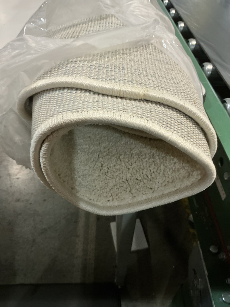 Condition photo showing Good Condition for JONATHAN Y Haze Solid Low-Pile Cream 4x6 Oval Indoor Area Rug, Coastal,Bohemian,Minimalist,Classic, 