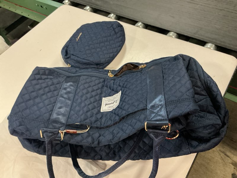 Condition photo showing As Is for LOVEVOOK Travel Duffle Bag,Weekender Bags for Women with Shoe Compartment?Carry on Overnight Bag with Toiletry Bag,Gym Duffel Bag with Wet Pocket, Hospital Bags for Labor and Delivery Large-2 Pcs Blue-a