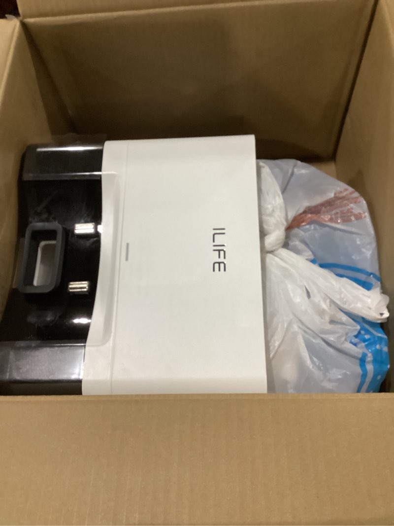 Condition photo showing As Is for ILIFE A30 Pro Robot Vacuum and Mop, Self Emptying Station for 60 Days, 5000Pa Suction, LiDAR Navigation, No-Go Zones, 2.4G WiFi/App/Alexa/Remote Control, Clean Hard Floors to Medium-Pile Carpet, 110V