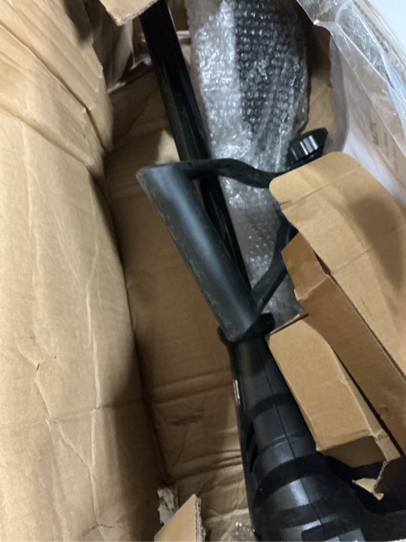 Condition photo showing As Is for mzk 20v cordless tiller cultivator with steel tines,8-inch wide battery powered garden cultivator, 360rpm electric tiller for lawn/gardening/soil cultivation(2 * 2ah battery&charger included),tc08d01 2 batteries