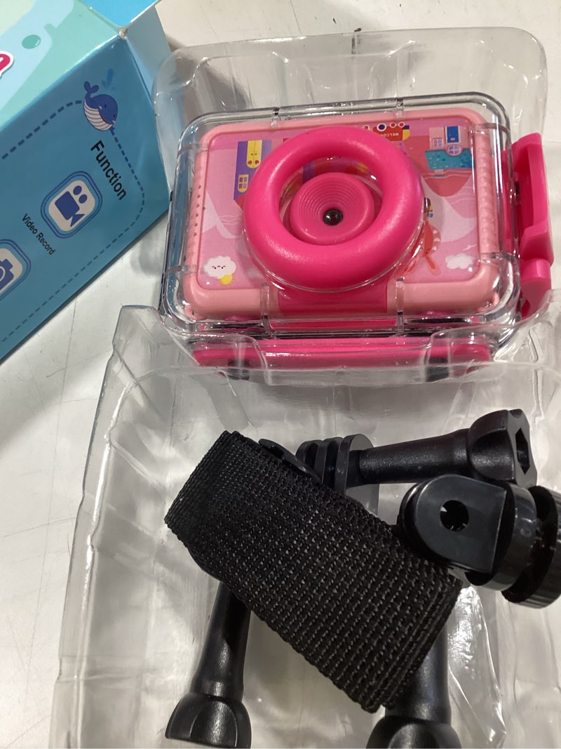 Condition photo showing Good Condition for pool toy & kids underwater camera - 99ft waterproof kid action camera 1080p video&20mp photo with flip lens, includes 32gb card for diving swimming beach snorkeling,birthday gift for girls - gktz dark purple