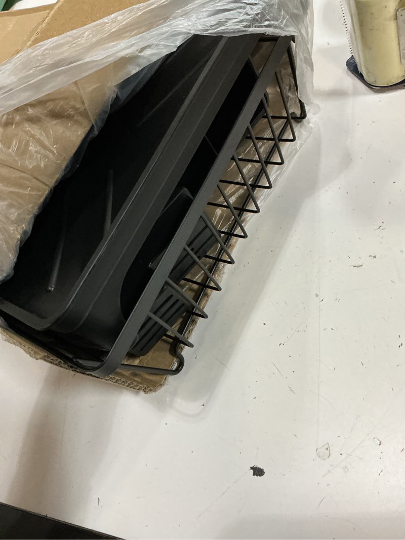 Condition photo showing New/Like New for kmiectse dish drying rack - space-saving small dish rack for kitchen counter, rust-resistant kitchen drying rack, compact dish drainer organizer with utensil holder for home kitchen, black
