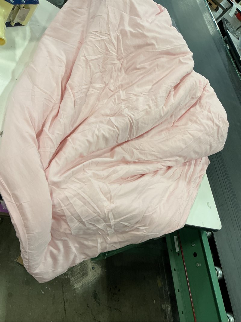 Condition photo showing As Is for weigelia Queen Size Comforter Set Pink Comforter Modern Bedding Comforter Set for All Season Soft Lightweight Microfiber Girls Women Comforter Set (1 Blush Comforter, 2 Pillowcases) Queen Blush