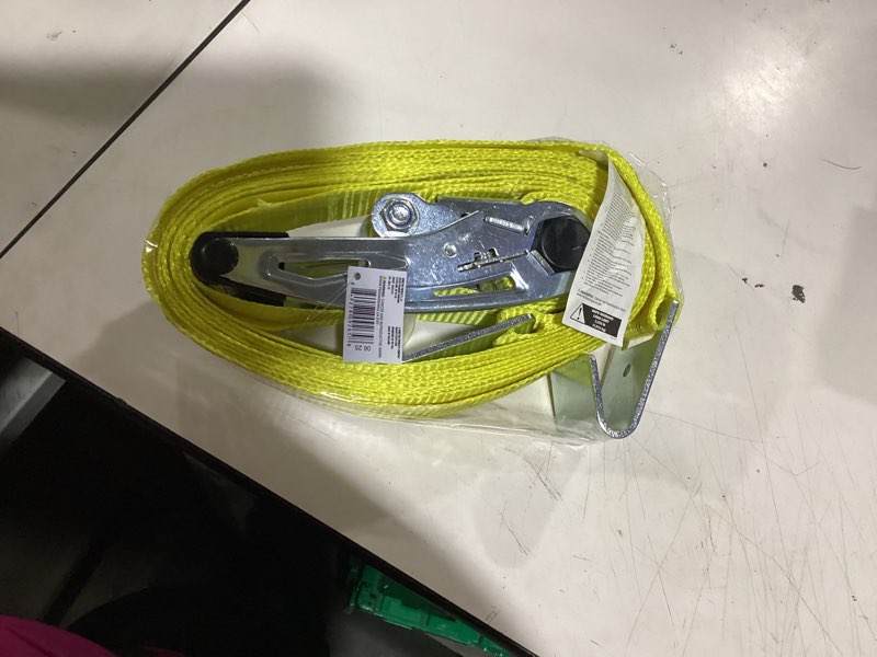 Condition photo showing Good Condition for smartstraps  2in.x27ft. 10000lb ratchet tiedown-flat hooks yellow  working load 3333 lb  length 324 in  material textile  model# 9265
