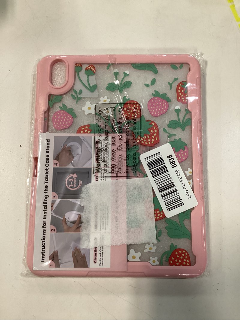 Condition photo showing As Is for for iPad (A16) 11th Generation 11 Inch 2025 Case, for iPad 10th Generation Case 2022 10.9 Inch - Women Girls Cute with Pencil Holder & Stand Clear Kwaii Strawberry Girly Protective Hard Cover Pink Strawberry for iPad A16/10th Gen