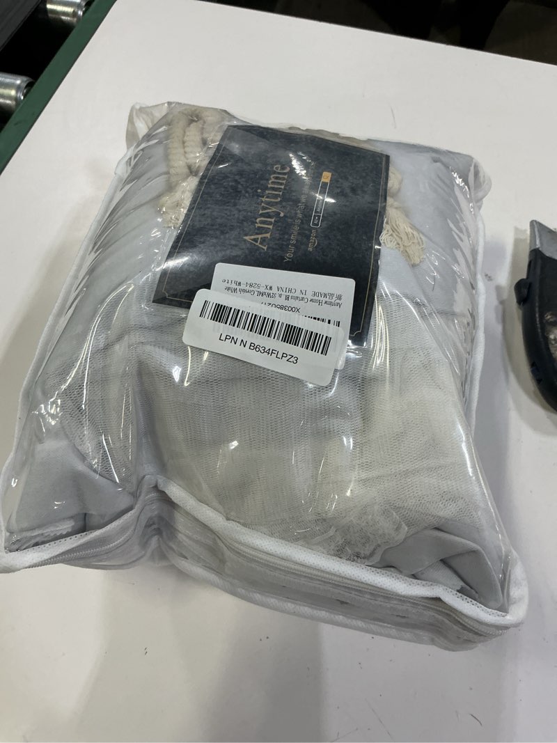 Condition photo showing Good Condition for Anytime Home Curtains Blackout and Sheer Layered Solid Window Curtain Panel Pair with Grommet Top, 52Wx84L,Greyish White 52"W x 84"L (Pack of 2) Greyish White