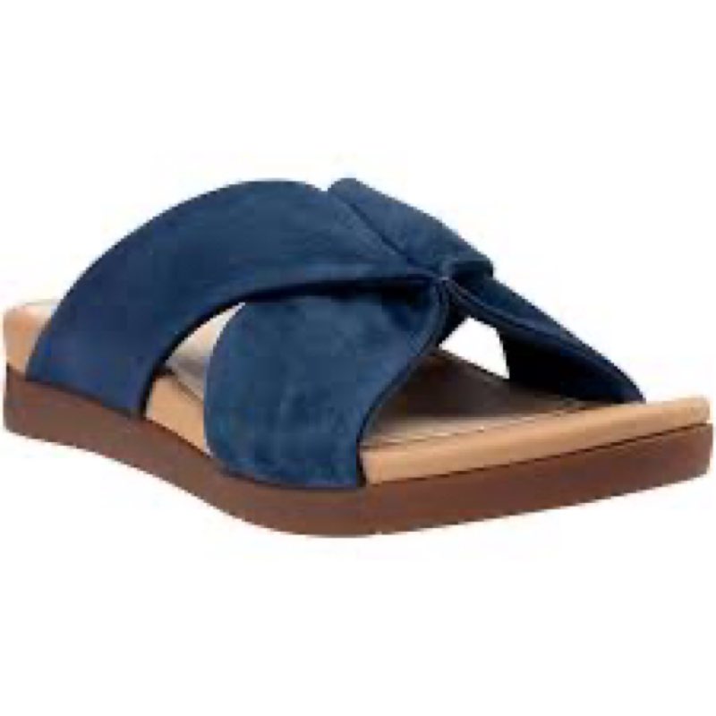 revitalign women's riviera slide sandal, marine blue, 9.5