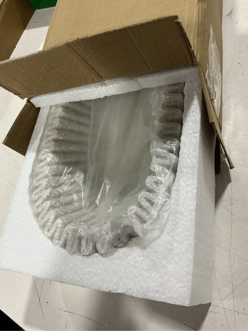 Condition photo showing Good Condition for large decorative bowl for home decor long dough key bowls coffee table decor centerpiece white ruffle scalloped resin modern handicraft bowl for kitchen counter farmhouse entryway white oval