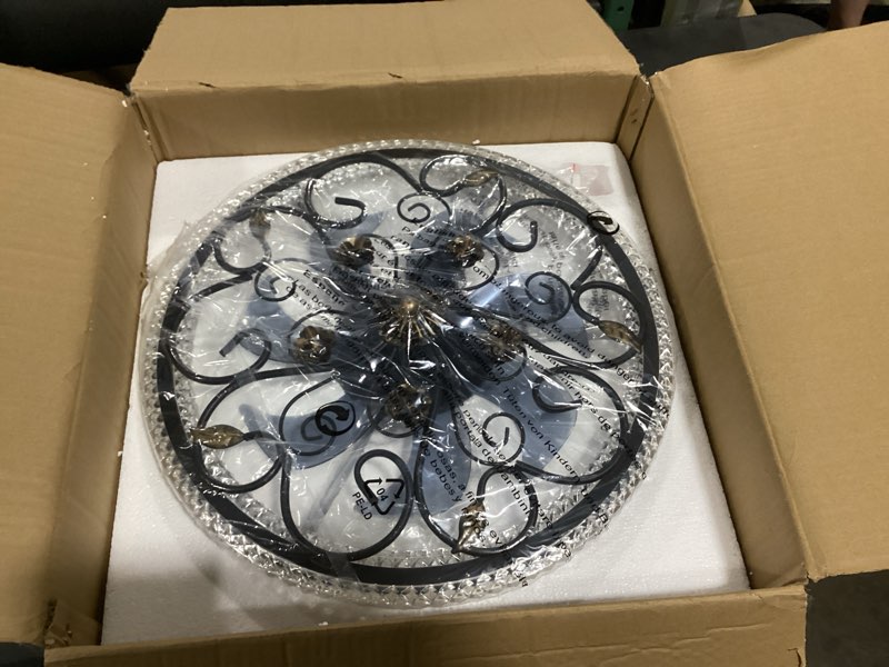 Condition photo showing New/Like New for black flower caged ceiling fan with light, rustic industrial ceiling fan with lights and remote, led low profile ceiling fan with light for bedroom kitchen living room