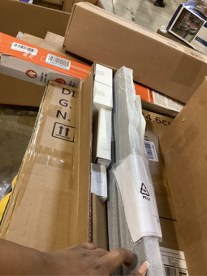 Condition photo showing Good Condition for pocket door hardware and track set, 60inch sliding door aluminium alloy box rail hardware for single wooden door,black pd-5feet-b