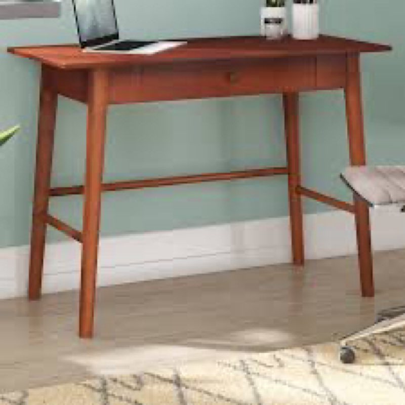 Ailani Wood Midcentury Modern Desk With One drawer