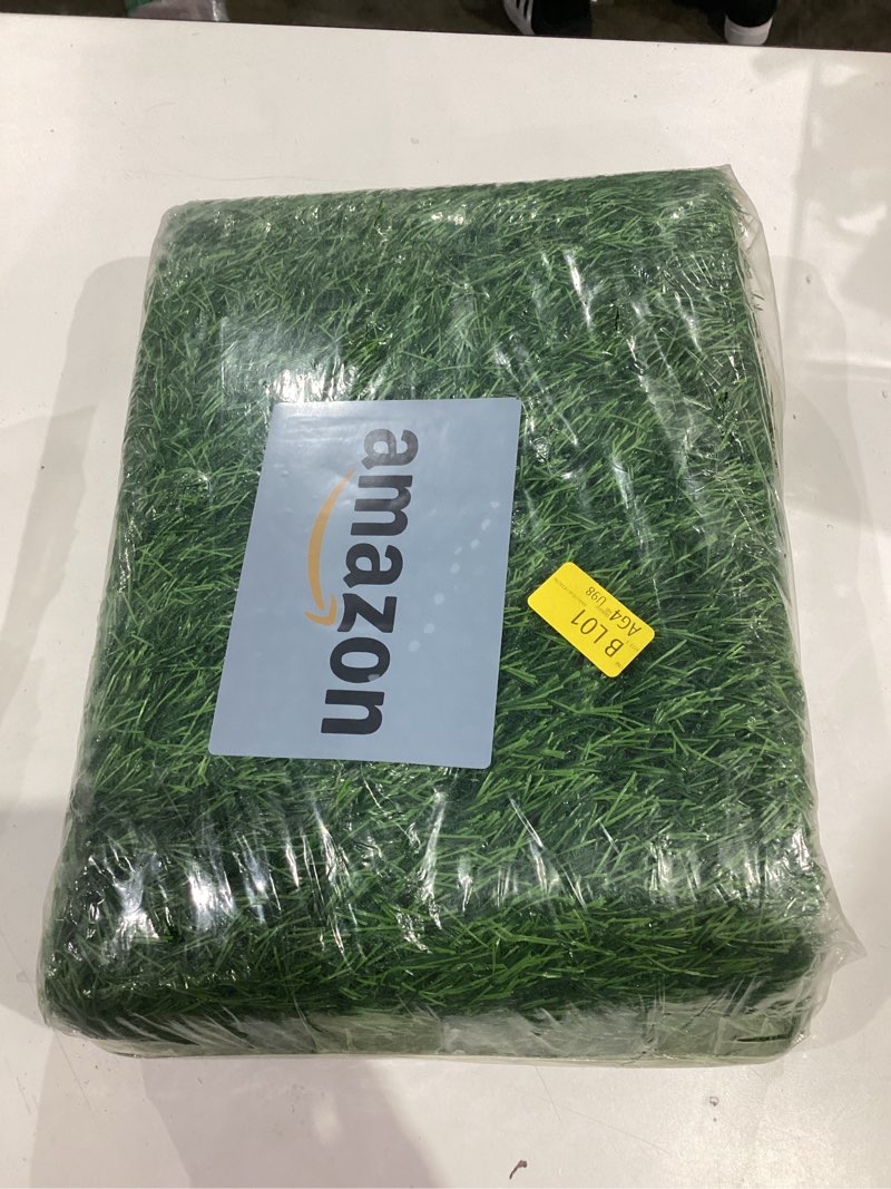 Condition photo showing Good Condition for Fasmov Green Artificial Grass Rug Grass Carpet Rug 3.2' x 6.5', Realistic Fake Grass Deluxe Turf Synthetic Turf Thick Lawn Pet Turf -Perfect for Indoor/Outdoor