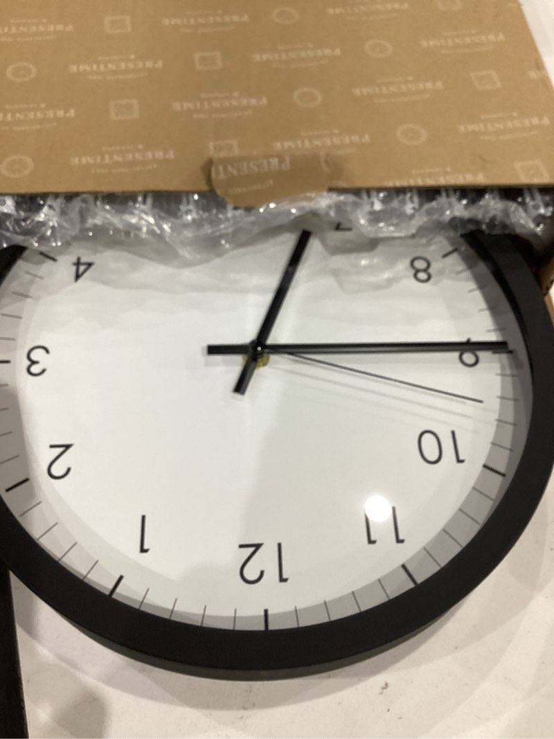 Condition photo showing Good Condition for presentime & co 12" atomic wall clock, silent no ticking, automatically sets itself and adjust to daylight saving time by wwvb - oil rubbed bronze finish. (home office) 12 inch oil rubbed bronze