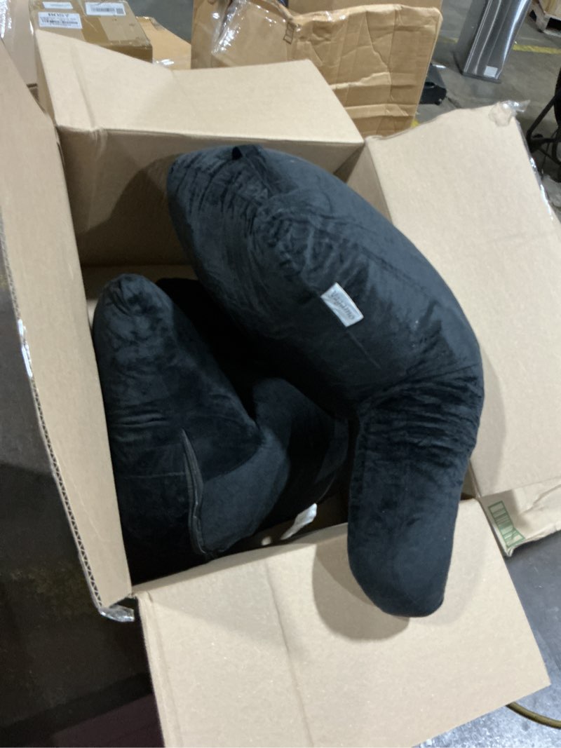 Condition photo showing As Is for ach reading pillow with arms for adults - adjustable memory foam bed rest pillow, lumbar & neck back support, soft velvet cover machine washable, deep side pocket & carry handle, black