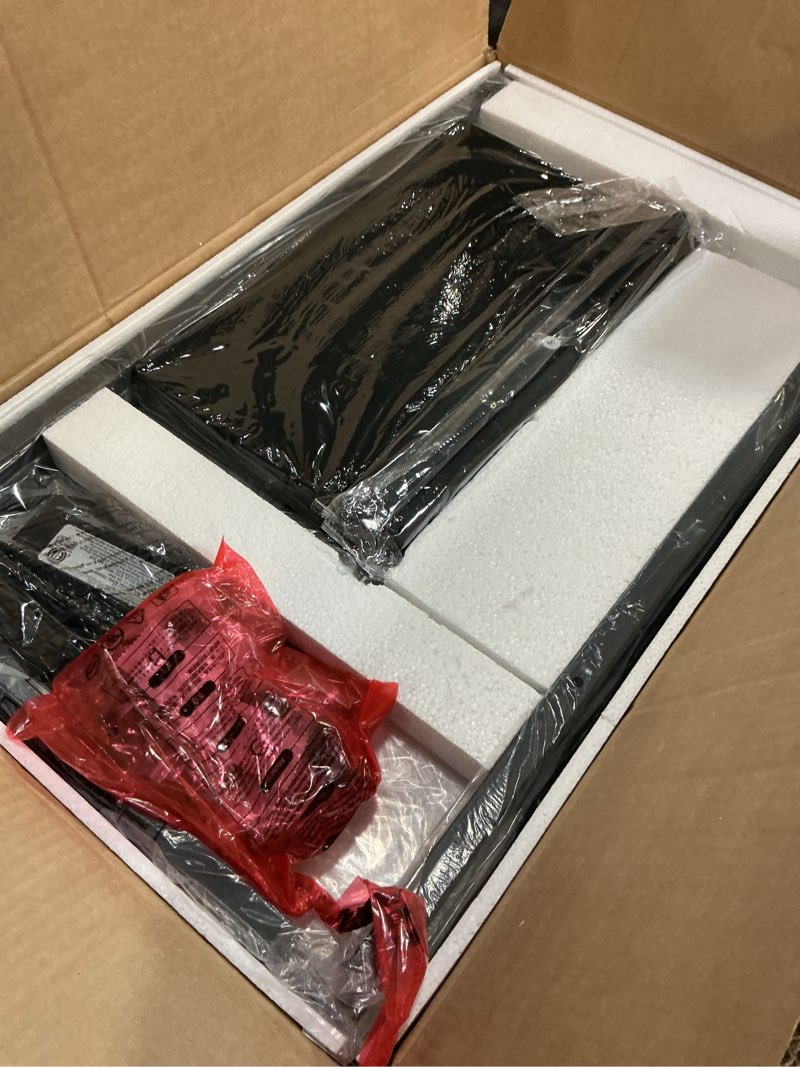 Condition photo showing New/Like New for Huuger Night Stand with Charger Station and LED Lights, 2 Drawer Nightstand, Bed Side Table with Open Shelf, End Table, Fabric Dresser for Bedroom, Black 11.8"D x 15.7"W x 23.6"H?2 Drawers? Black