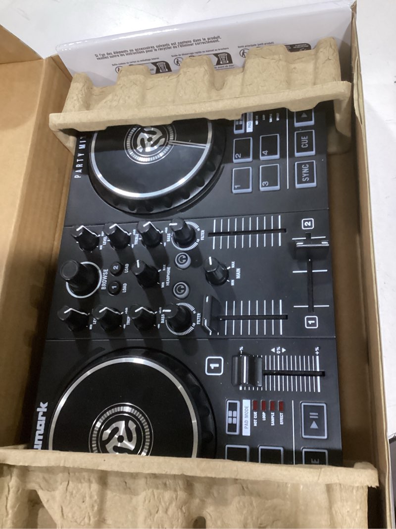 Condition photo showing As Is for Numark Party Mix II DJ Controller with Lights, 2 Decks, Mixer, Audio Interface and Serato Lite DJ Contorller