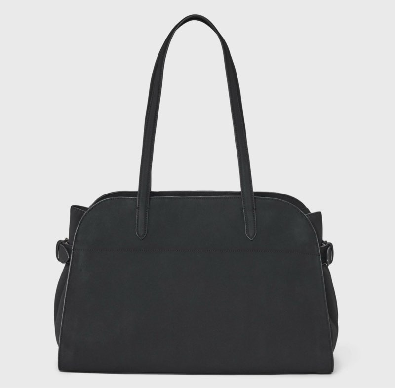Solid Soft Satchel Handbag - A New Day™ Black: Double Shoulder Handles, Woven