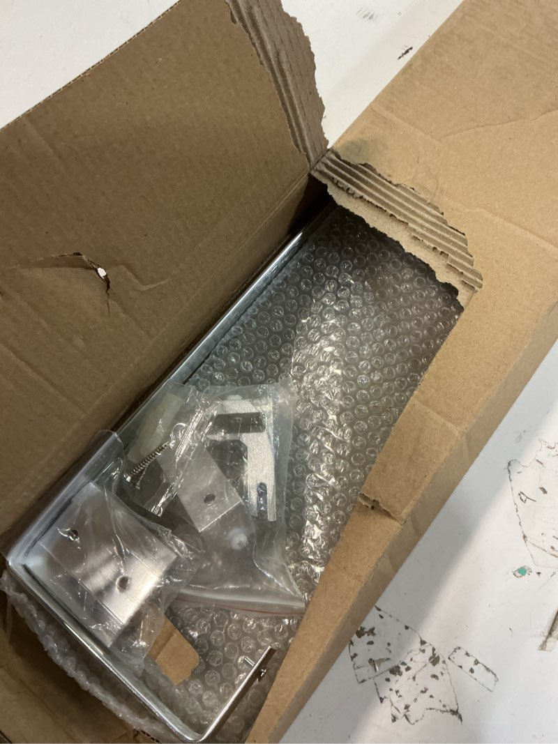 Condition photo showing Good Condition for Bathroom Shelf Glass Shelves 23-Inch Floating Tempered Glass Shelf Rectangular Aluminum Wall Mounted Silver Polished Shelves for Kitchen Organizers