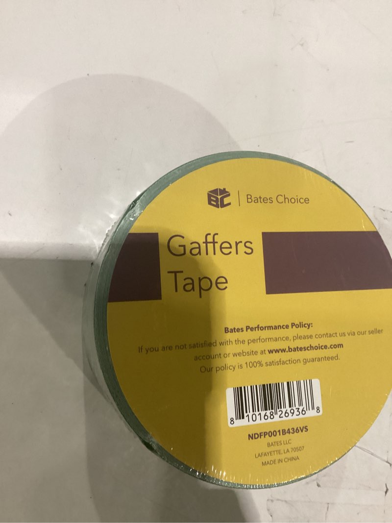 Condition photo showing Good Condition for bates- gaffers tape 2 inch x 33 yards, green gaffer tape 2 inch, polyethylene-coated cloth, non-reflective, no residue 2 inch x 33 yards green 1
