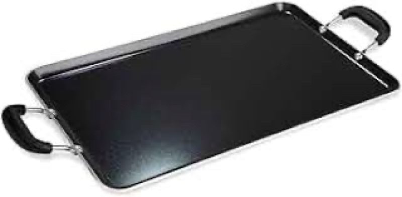 ecolution artistry nonstick double burner griddle, easy to clean, cool touch silicone handle, dishwa