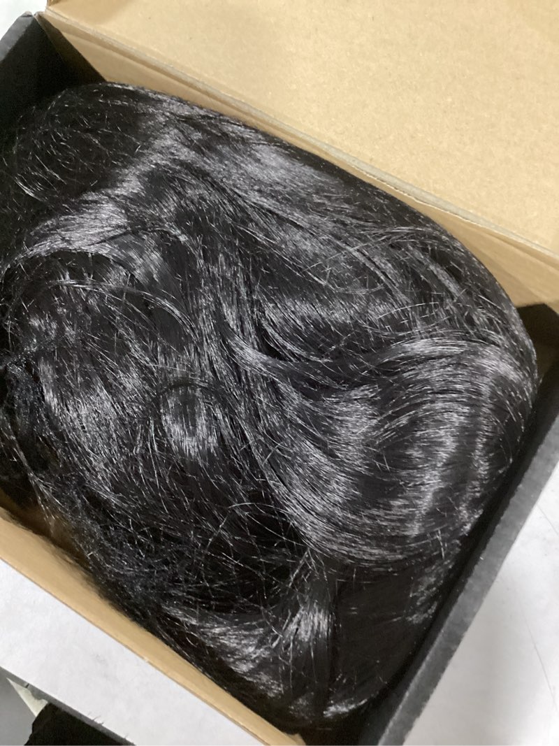 Condition photo showing Good Condition for black bob wig with bangs 12 inch short bob wig for women short bob wigs synthetic fiber bob wigs and halloween cosplay wig for daily life colorful wigs with one cap (nature black) 12 inch (pack of 1) natural balck