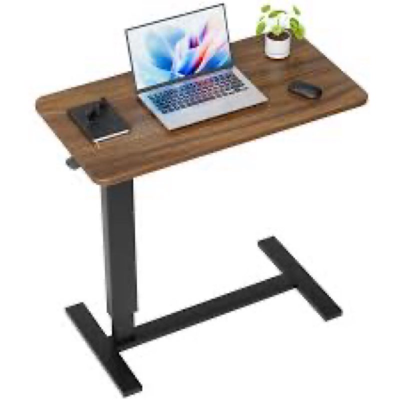 niutn overbed bedside table with wheels, adjustable hospital over bed table, rolling laptop table, m