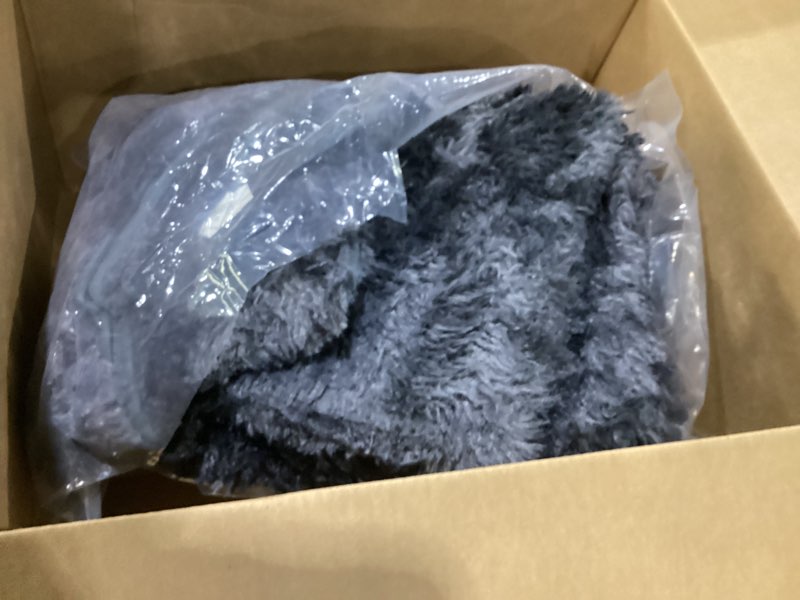 Condition photo showing Good Condition for Large Shag Rugs for Living Room Decor, Tie-Dyed Ultra Soft Fluffy Furry Area Rugs for Bedroom Indoor Floor, Aesthetic Carpet for Kids Home (Dark Grey)