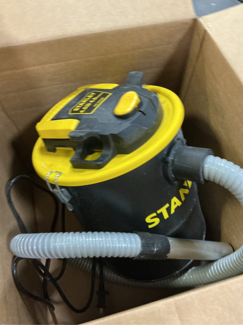 Condition photo showing Good Condition for STANLEY Ash Vacuum Cleaner 4 Gallon with 4 HP Powerful Motor Suction, Stainless Steel Shop Vacuum Portable Ash Canister for Pellet Grill, Wood Stoves, BBQ Grills, Fireplaces & Fire Pits